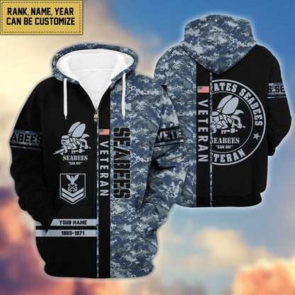 Premium Personalized Camo Soldiers US Veterans Zip Hoodie HB141203, easychoo.com
