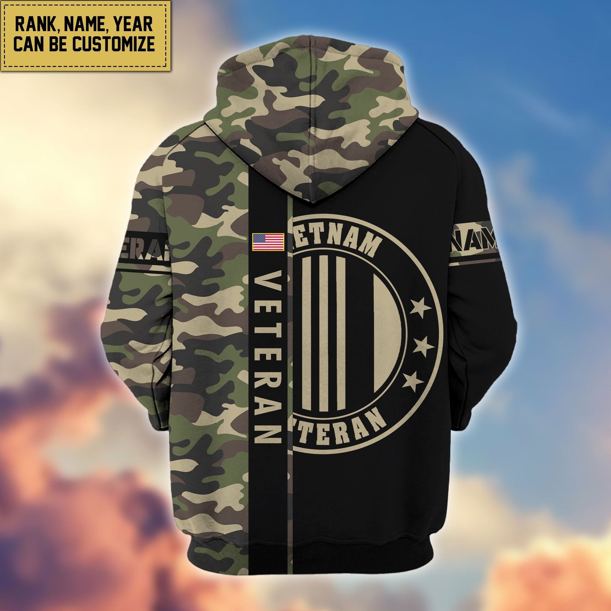 Premium Personalized Camo Soldiers US Veterans Zip Hoodie HB141203, easychoo.com