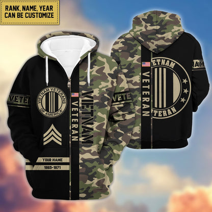 Premium Personalized Camo Soldiers US Veterans Zip Hoodie HB141203, easychoo.com