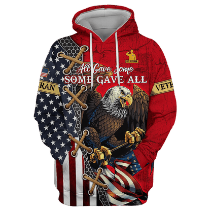 US Veterans, All Gave Some - Some Gave All, Zip Hoodie
