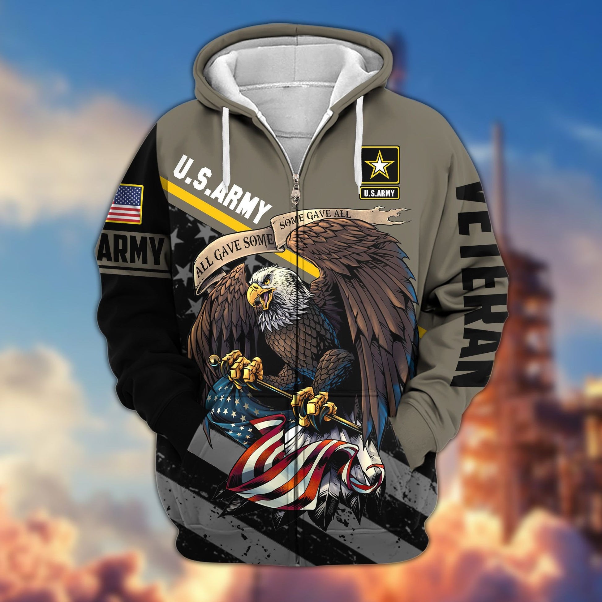 Premium All Gave Some Some Gave All US Veterans Zip Hoodie, Gifts For Veterans Day, Gifts For Dad, Gifts For Husband HC210802, easychoo.com