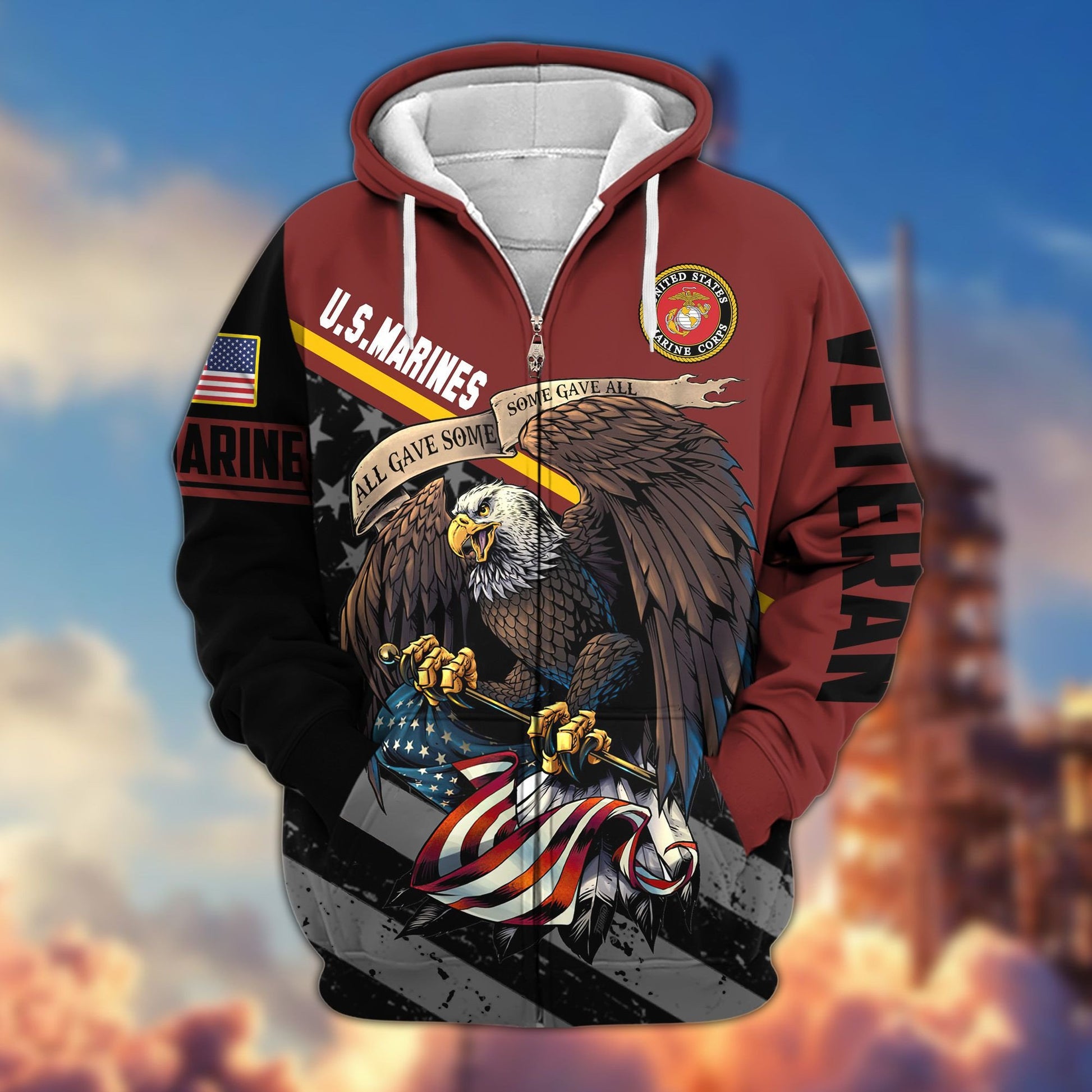Premium All Gave Some Some Gave All US Veterans Zip Hoodie, Gifts For Veterans Day, Gifts For Dad, Gifts For Husband HC210802, easychoo.com