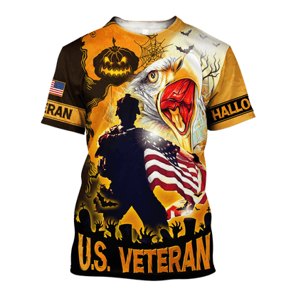 U.S. Veteran, Soldier Flag America Halloween, Zip Hoodie