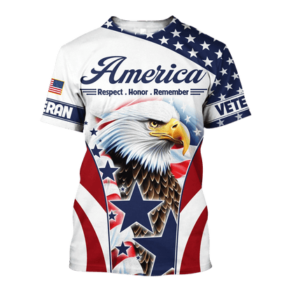 U.S. Veteran, America Respect . Honor . Remember, Zip Hoodie