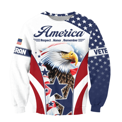 U.S. Veteran, America Respect . Honor . Remember, Zip Hoodie