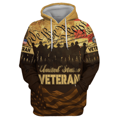 U.S. Veteran, Preamble to the United States Constitution, We The Peopel, Zip Hoodie
