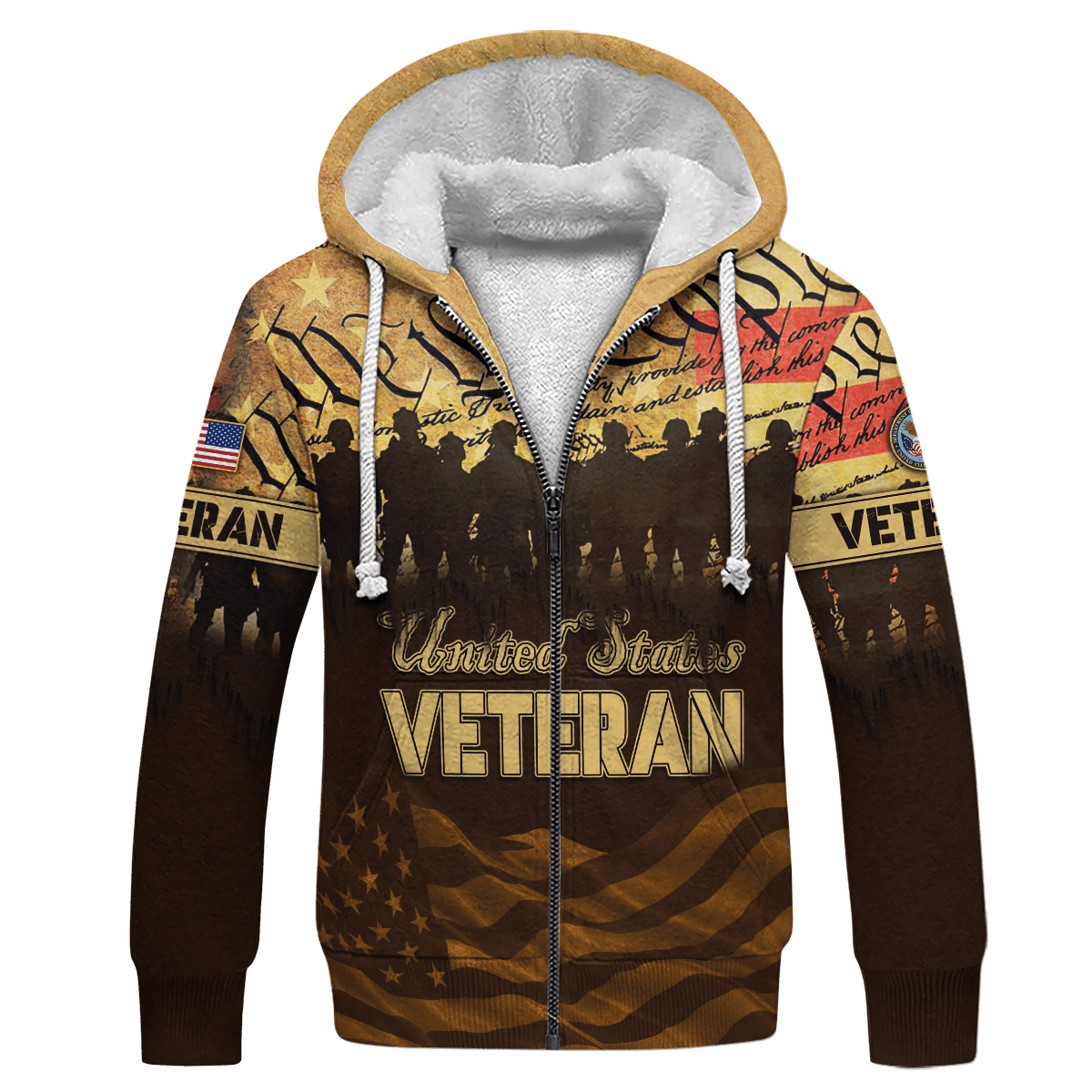 U.S. Veteran, Preamble to the United States Constitution, We The Peopel, Zip Hoodie