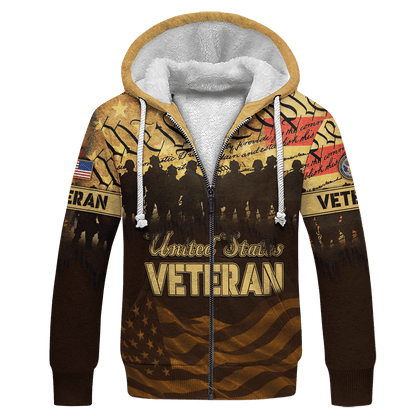 U.S. Veteran, Preamble to the United States Constitution, We The Peopel, Zip Hoodie