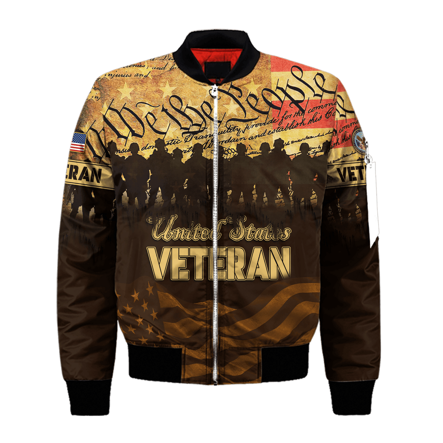 U.S. Veteran, Preamble to the United States Constitution, We The Peopel, Zip Hoodie
