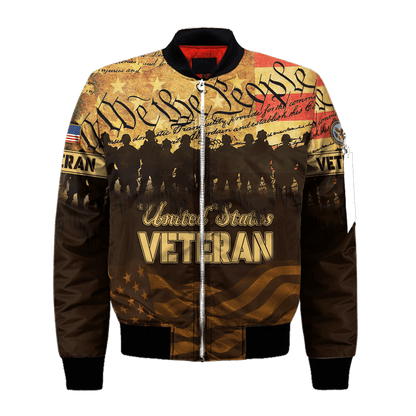 U.S. Veteran, Preamble to the United States Constitution, We The Peopel, Zip Hoodie
