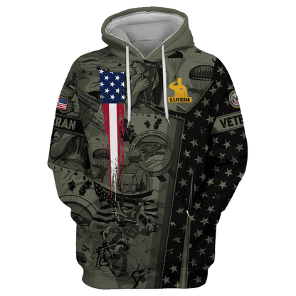 U.S. Veteran, Brave soldiers, wholeheartedly serving the country, Zip Hoodie