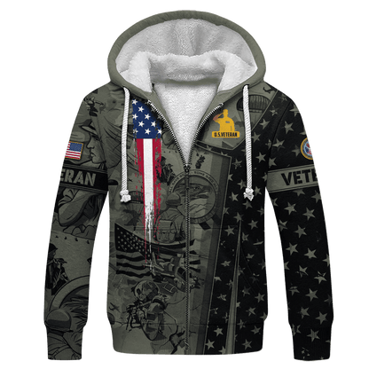 U.S. Veteran, Brave soldiers, wholeheartedly serving the country, Zip Hoodie