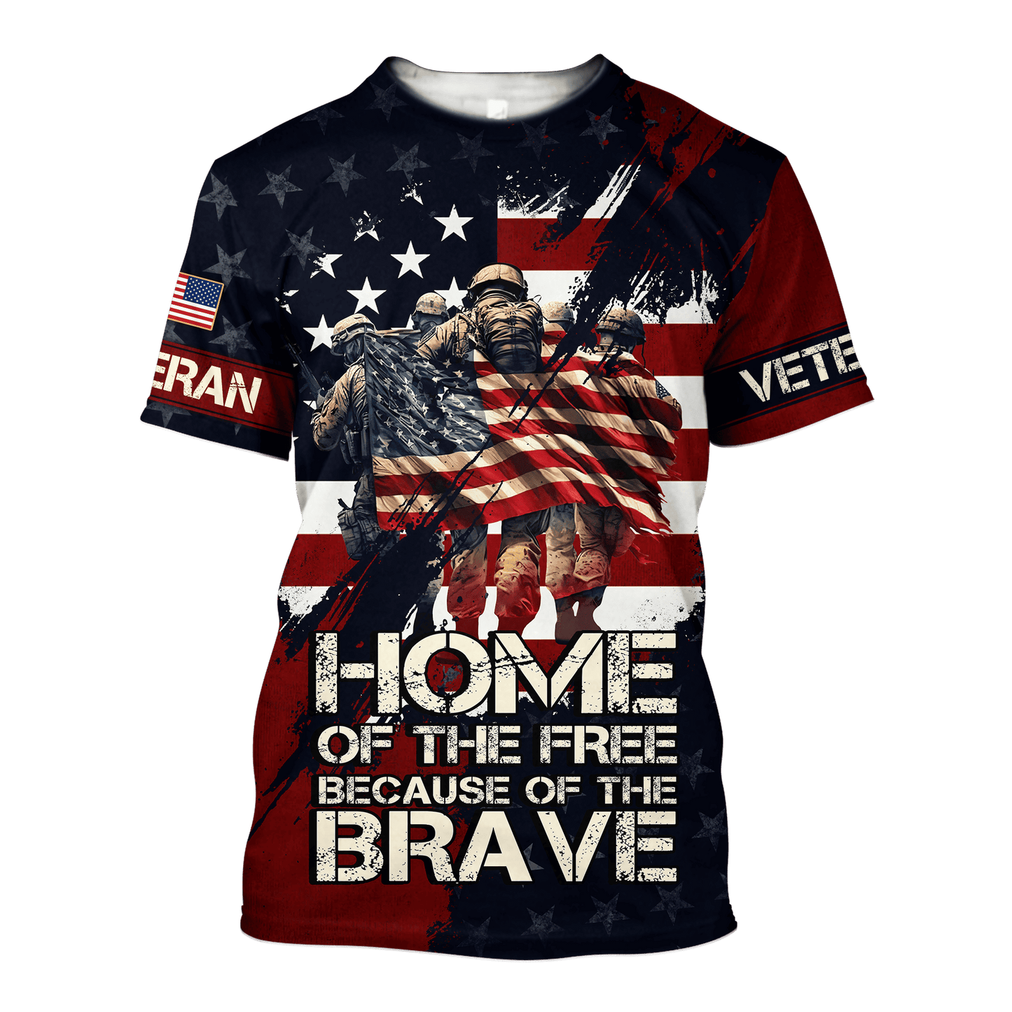 U.S. Veteran, Home Of The Free Because Of The Brave, Zip Hoodie