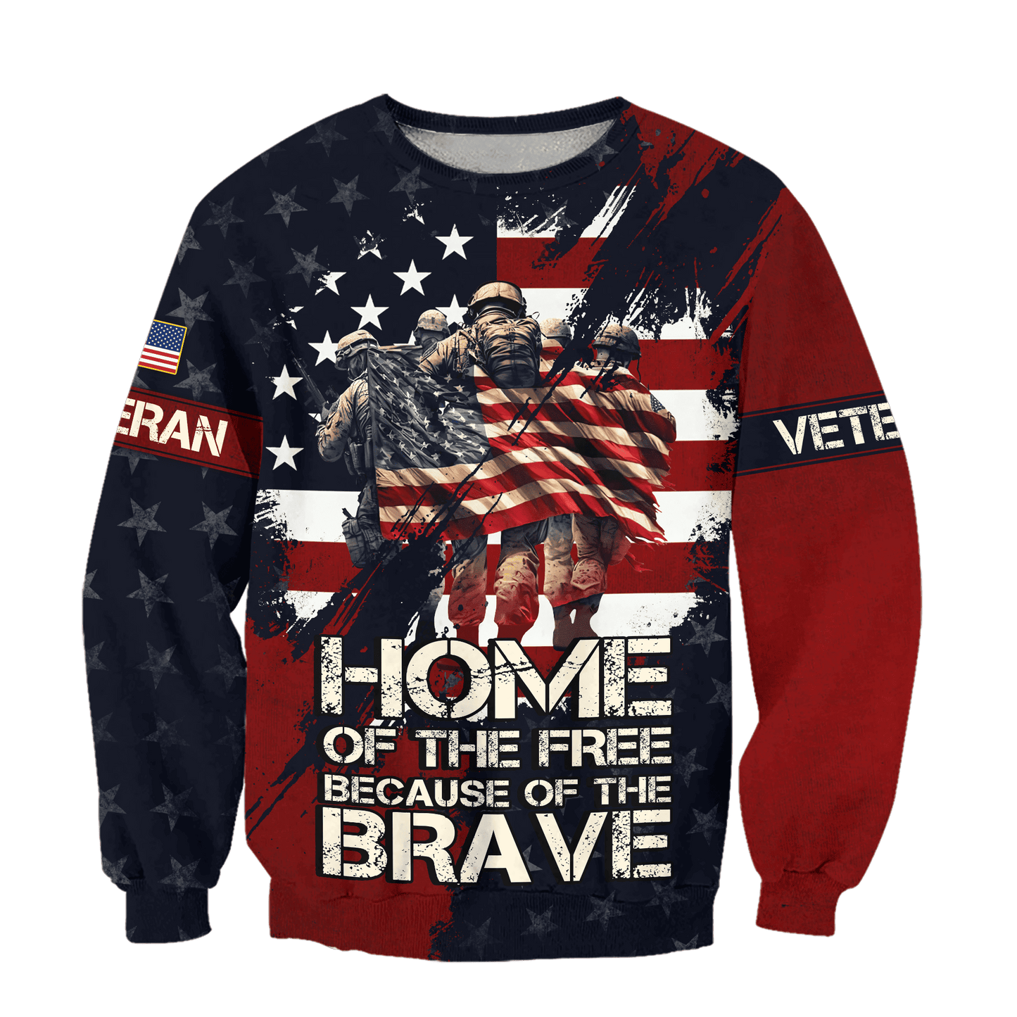 U.S. Veteran, Home Of The Free Because Of The Brave, Zip Hoodie