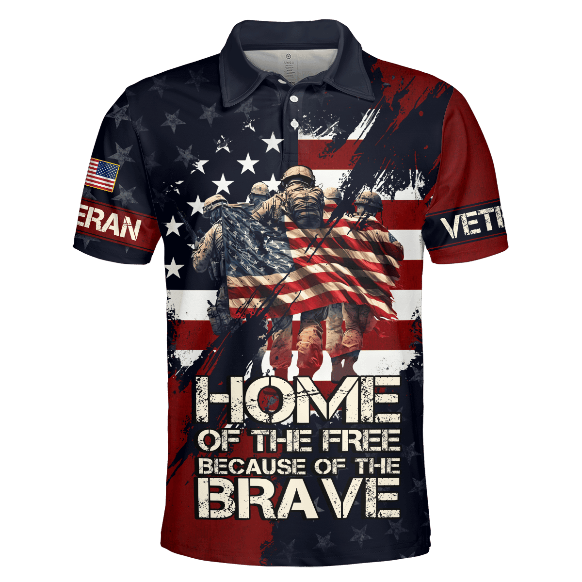 U.S. Veteran, Home Of The Free Because Of The Brave, Zip Hoodie