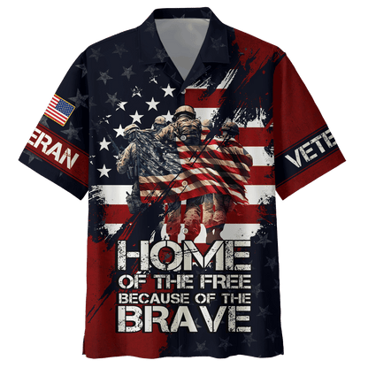 U.S. Veteran, Home Of The Free Because Of The Brave, Zip Hoodie