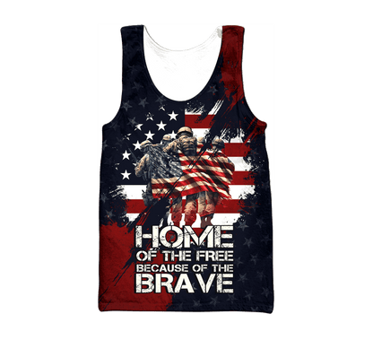 U.S. Veteran, Home Of The Free Because Of The Brave, Zip Hoodie
