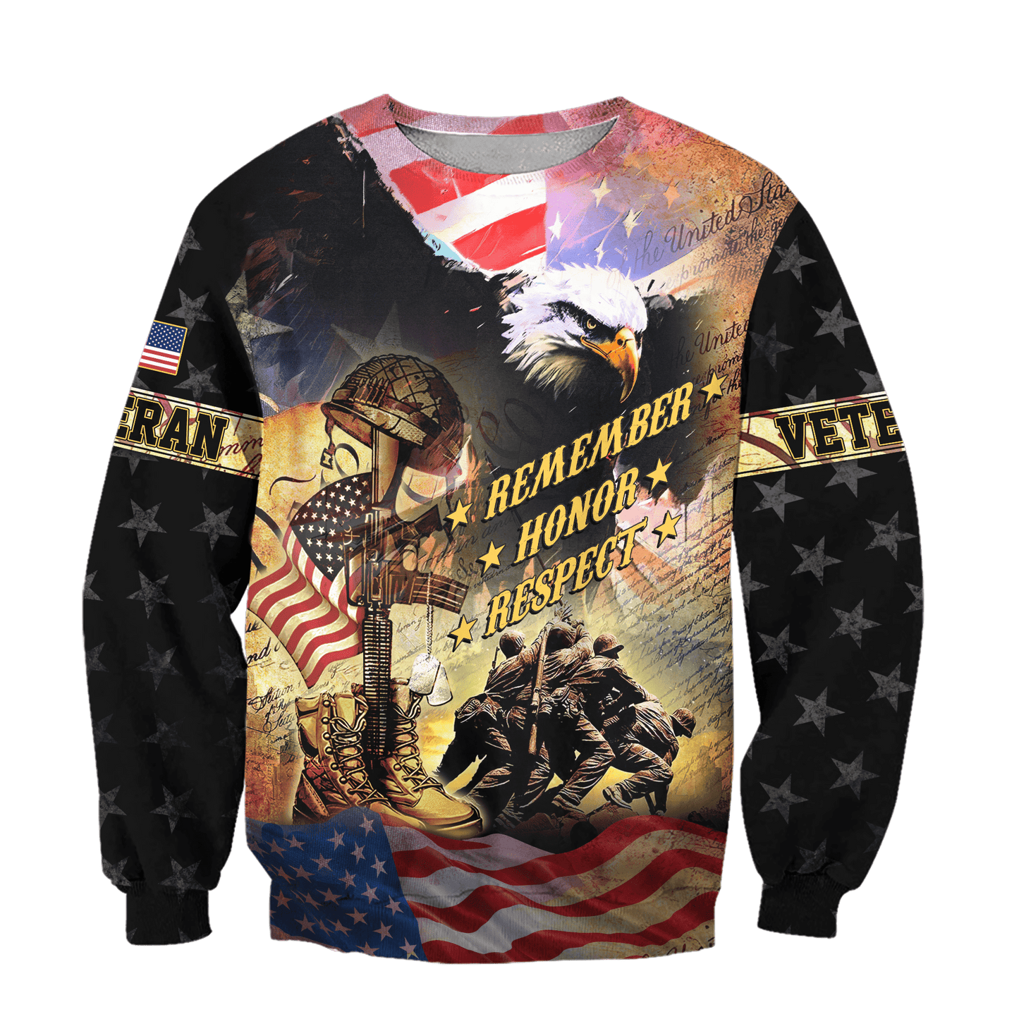 U.S. Veteran, Remember - Honor - Respect, Zip Hoodie
