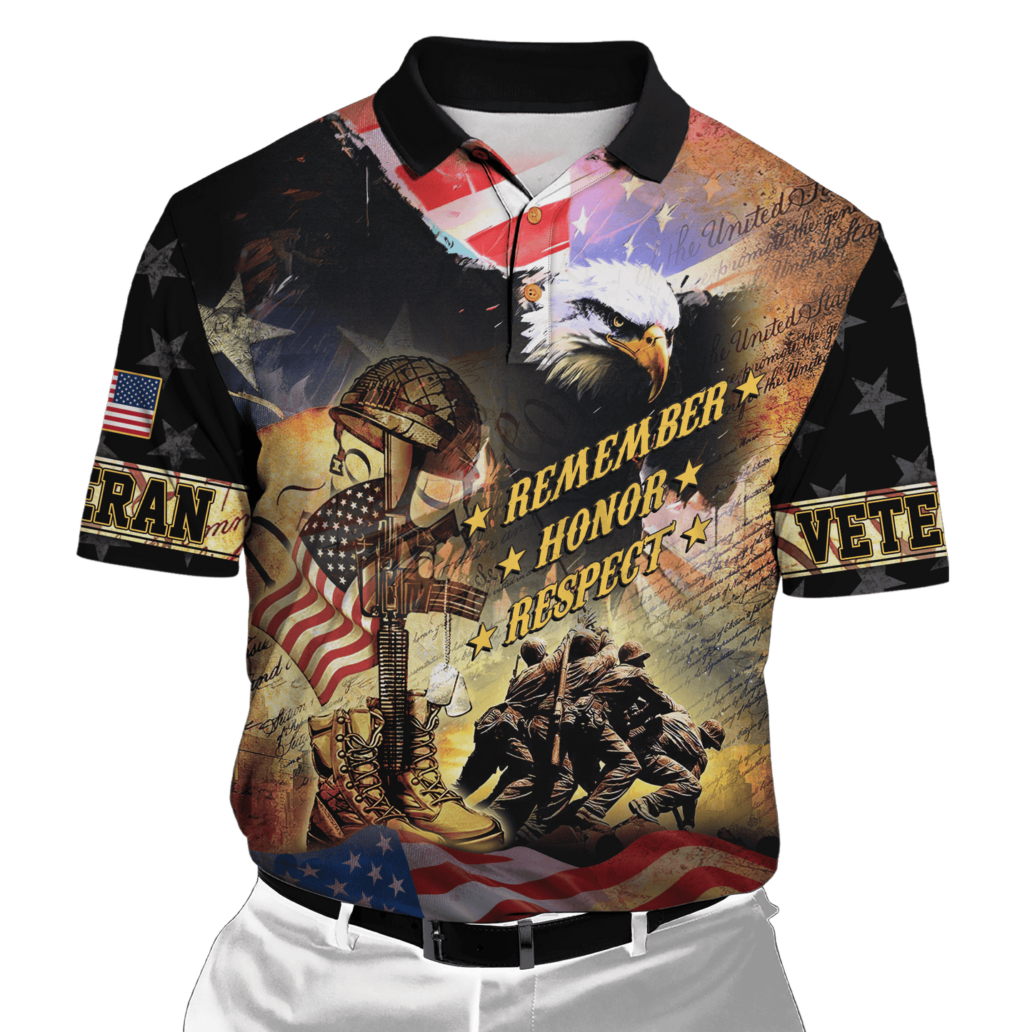 U.S. Veteran, Remember - Honor - Respect, Zip Hoodie