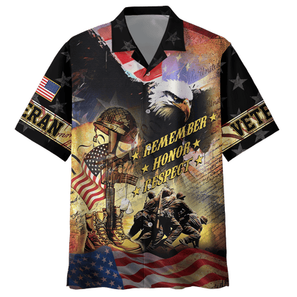 U.S. Veteran, Remember - Honor - Respect, Zip Hoodie