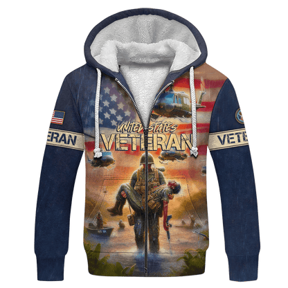 Thank You Veterans, Remember Those Who Have Fallen, Zip Hoodie
