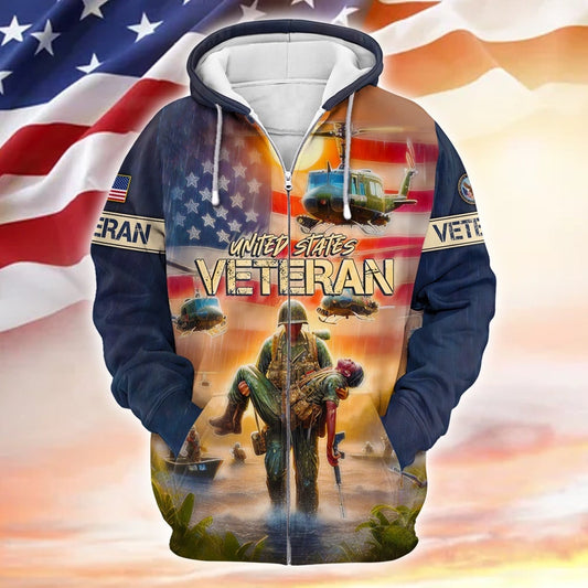 Thank You Veterans, Remember Those Who Have Fallen, Zip Hoodie