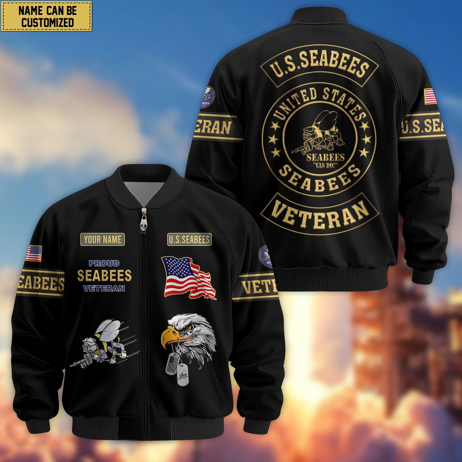 Premium Personalized US Veterans Bomber Jacket da120901, Gifts For US Veterans, Gifts For Veterans Day