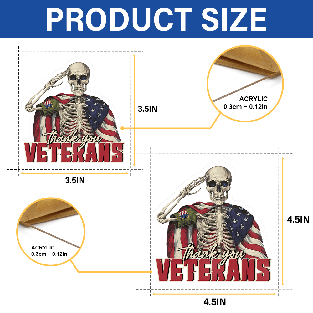 Thank You Veterans, Veterans Day - Car Hanging Ornament, easychoo.com