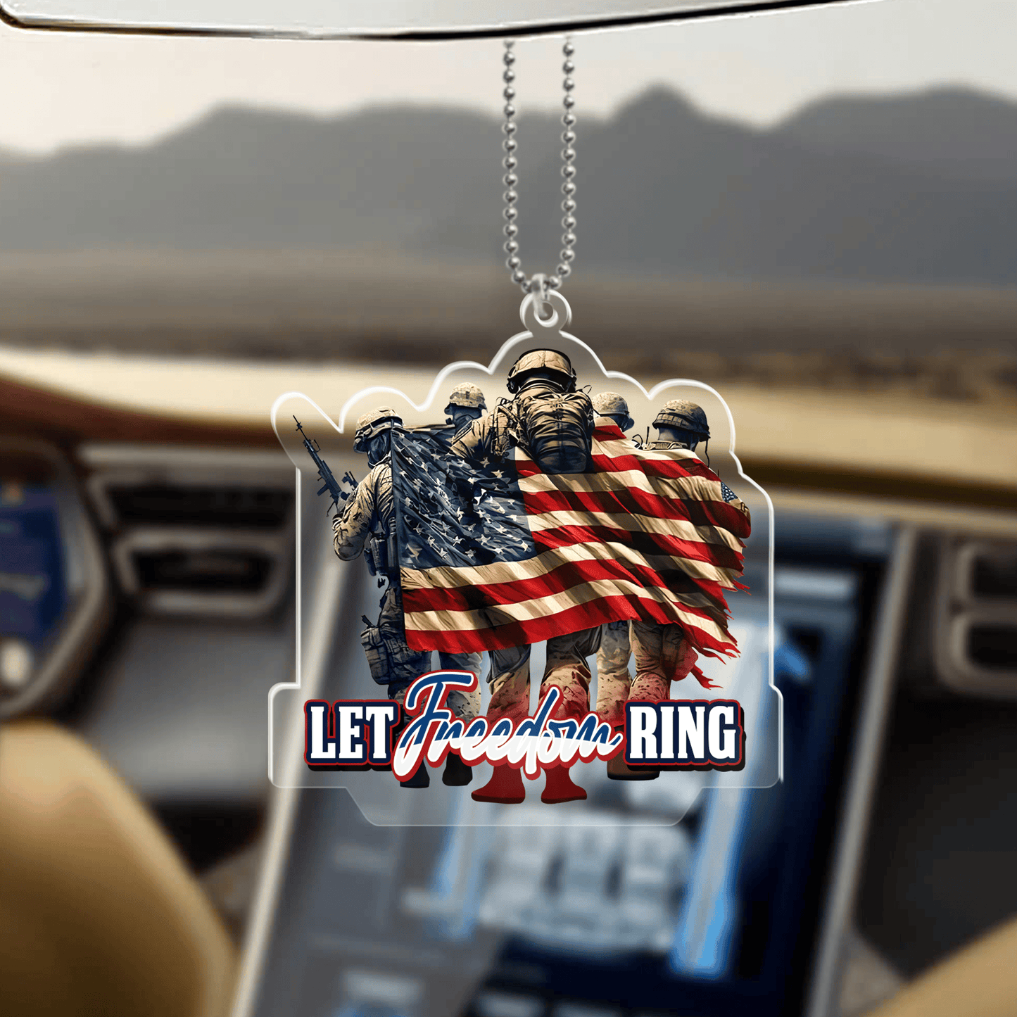 Let Freedom Ring, Veterans Day, Best Gifts For Veterans - Car Hanging Ornament, easychoo.com