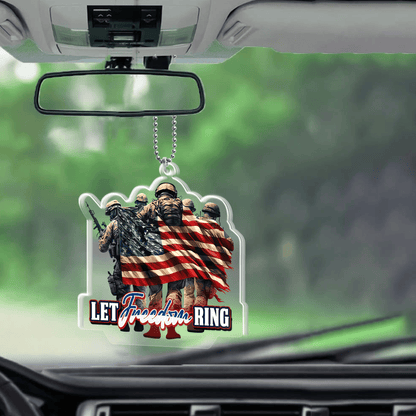 Let Freedom Ring, Veterans Day, Best Gifts For Veterans - Car Hanging Ornament, easychoo.com