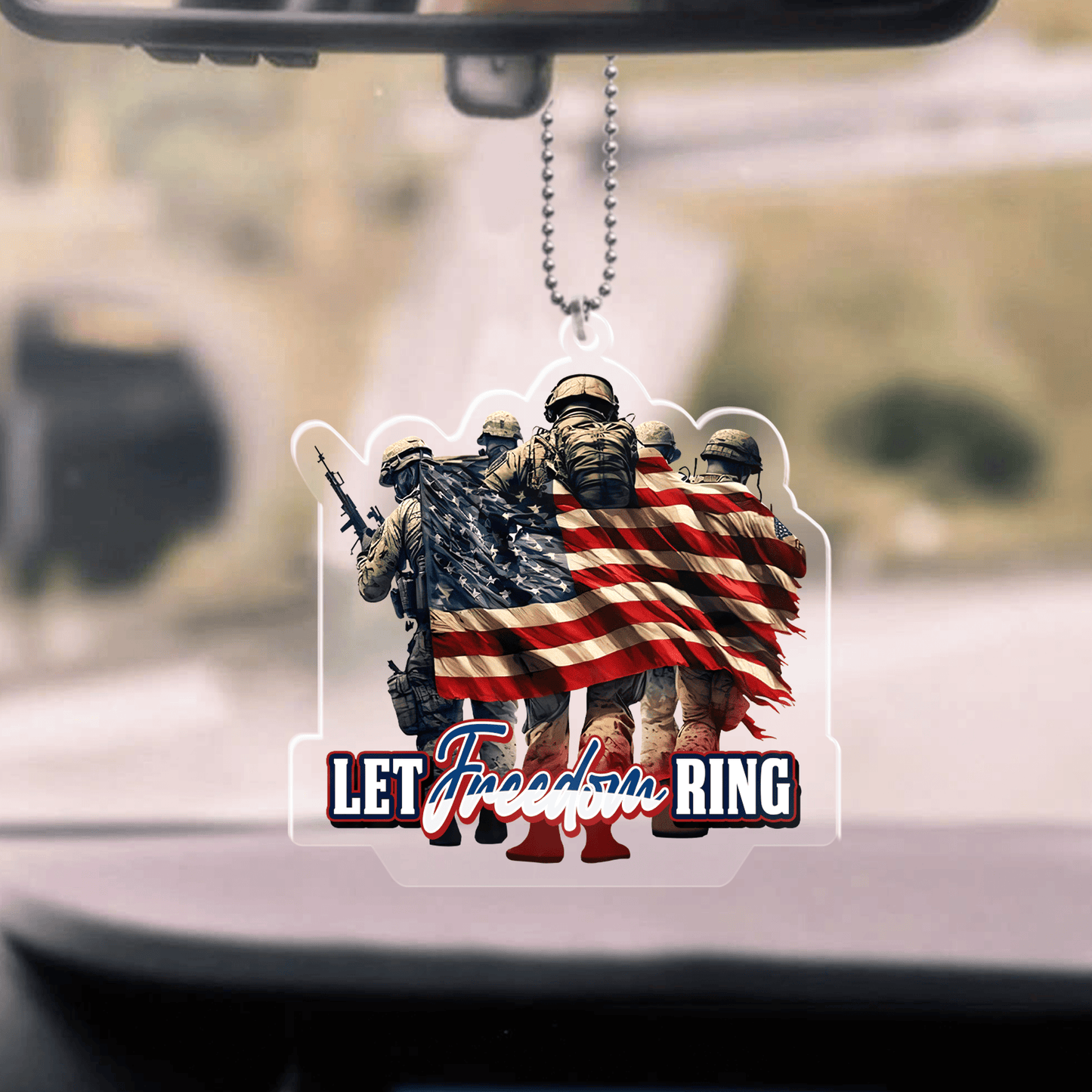 Let Freedom Ring, Veterans Day, Best Gifts For Veterans - Car Hanging Ornament, easychoo.com