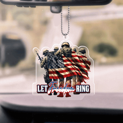 Let Freedom Ring, Veterans Day, Best Gifts For Veterans - Car Hanging Ornament, easychoo.com