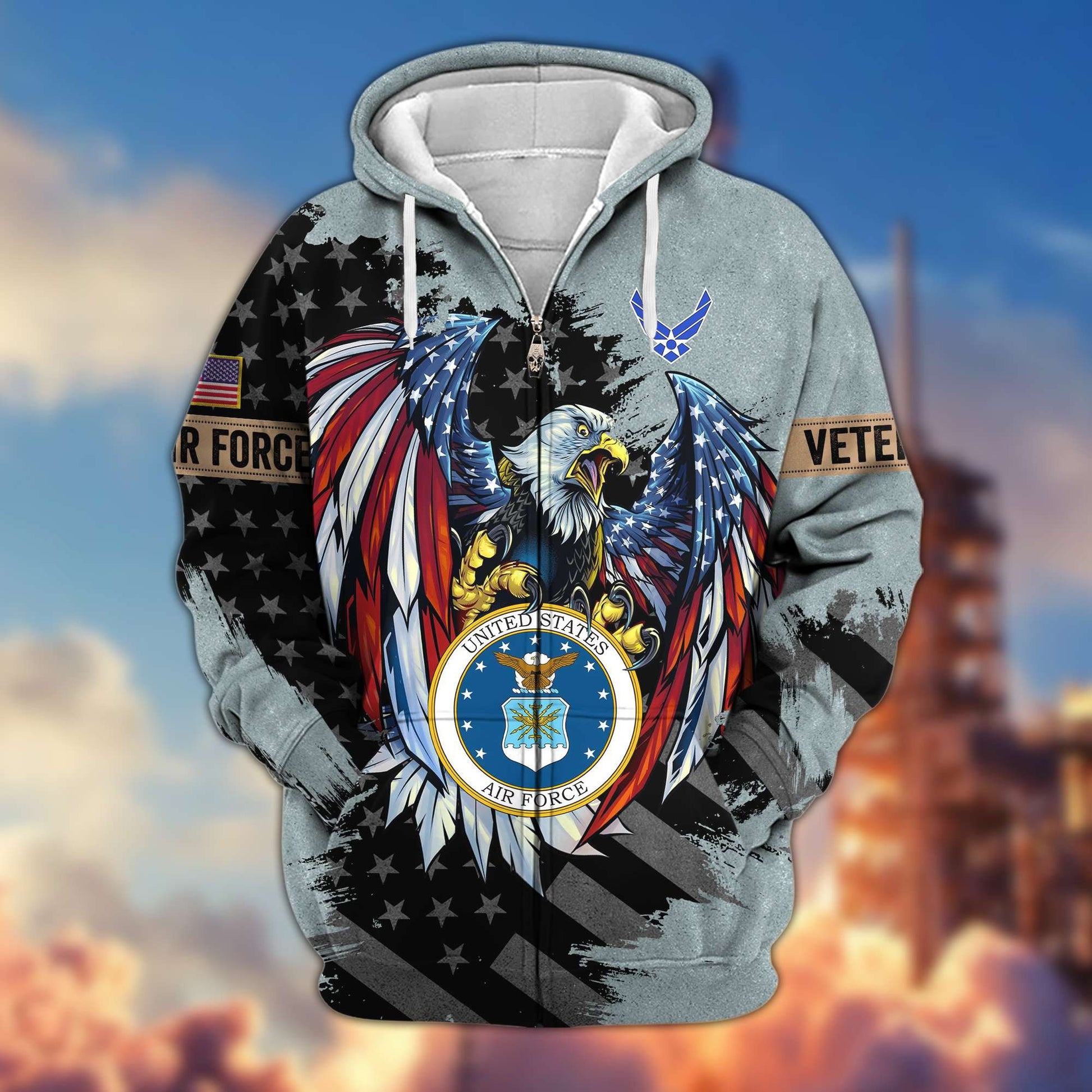 Premium US Veterans Zip Hoodie HG190913, Gifts For Veterans Day, easychoo.com