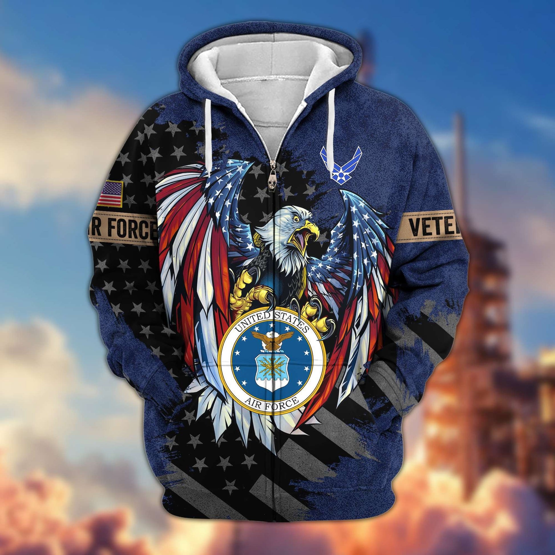 Premium US Veterans Zip Hoodie HG190913, Gifts For Veterans Day, easychoo.com