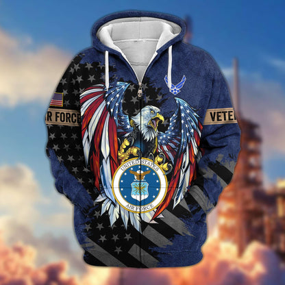 Premium US Veterans Zip Hoodie HG190913, Gifts For Veterans Day, easychoo.com