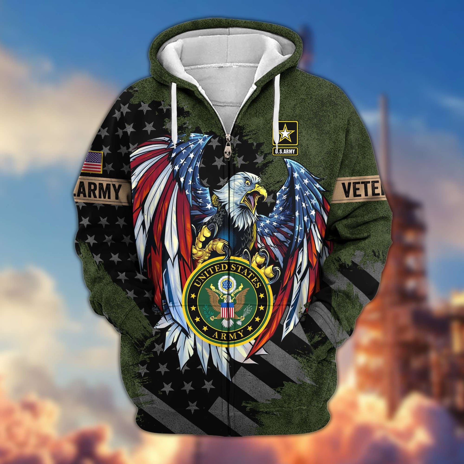 Premium US Veterans Zip Hoodie HG190913, Gifts For Veterans Day, easychoo.com