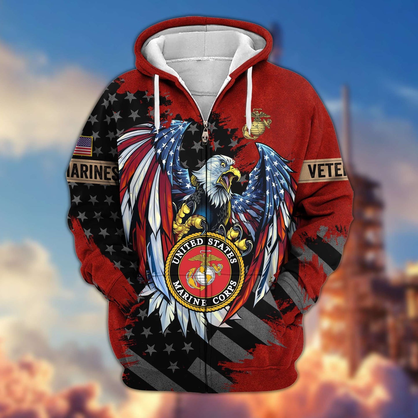 Premium US Veterans Zip Hoodie HG190913, Gifts For Veterans Day, easychoo.com