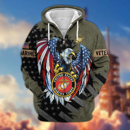 Premium US Veterans Zip Hoodie HG190913, Gifts For Veterans Day, easychoo.com