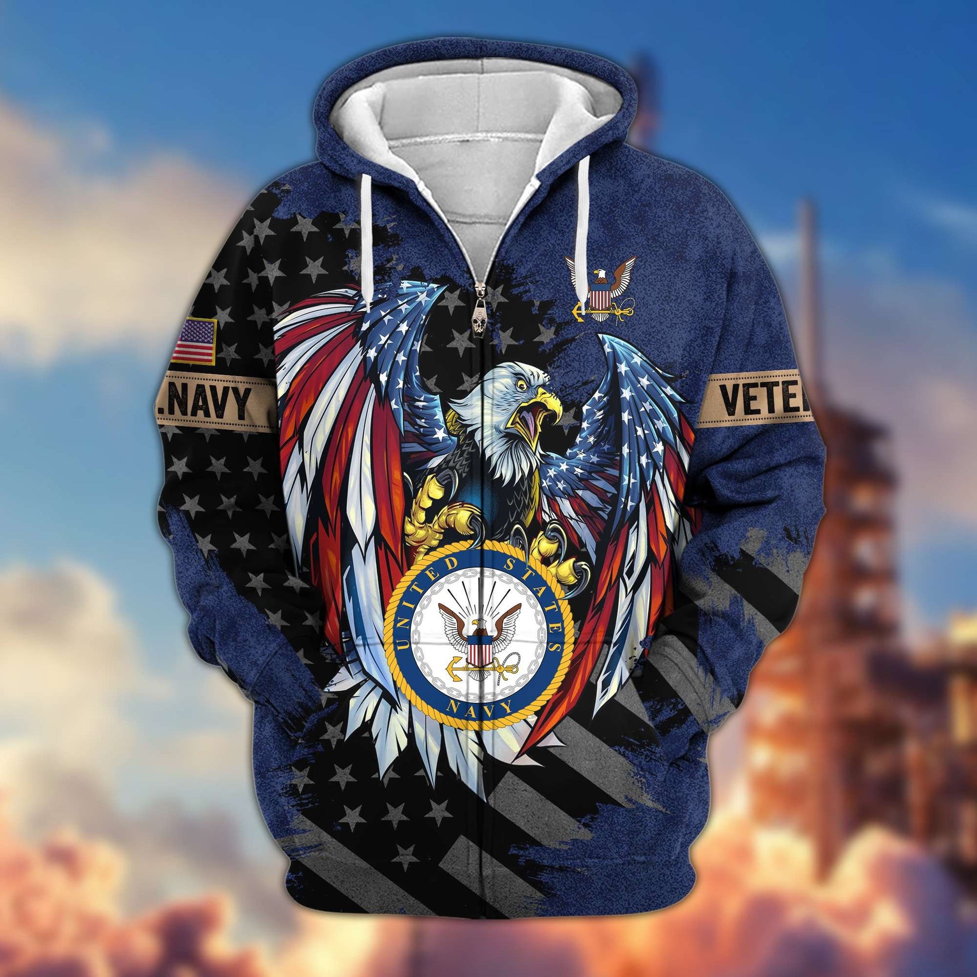 Premium US Veterans Zip Hoodie HG190913, Gifts For Veterans Day, easychoo.com
