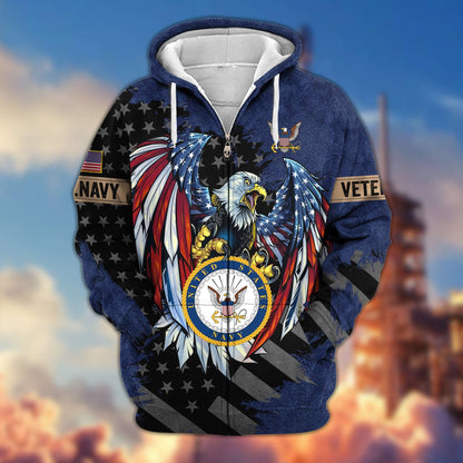 Premium US Veterans Zip Hoodie HG190913, Gifts For Veterans Day, easychoo.com