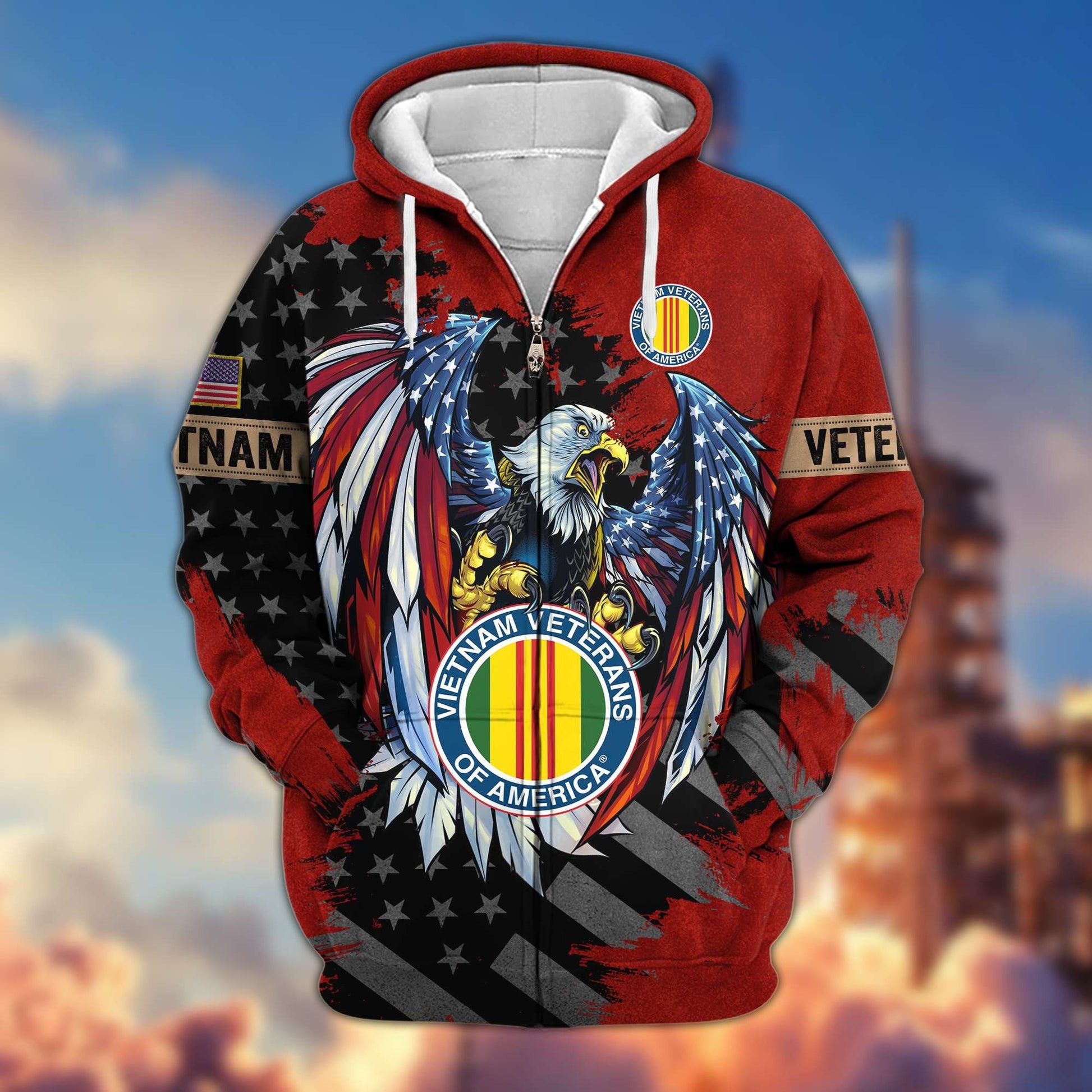 Premium US Veterans Zip Hoodie HG190913, Gifts For Veterans Day, easychoo.com