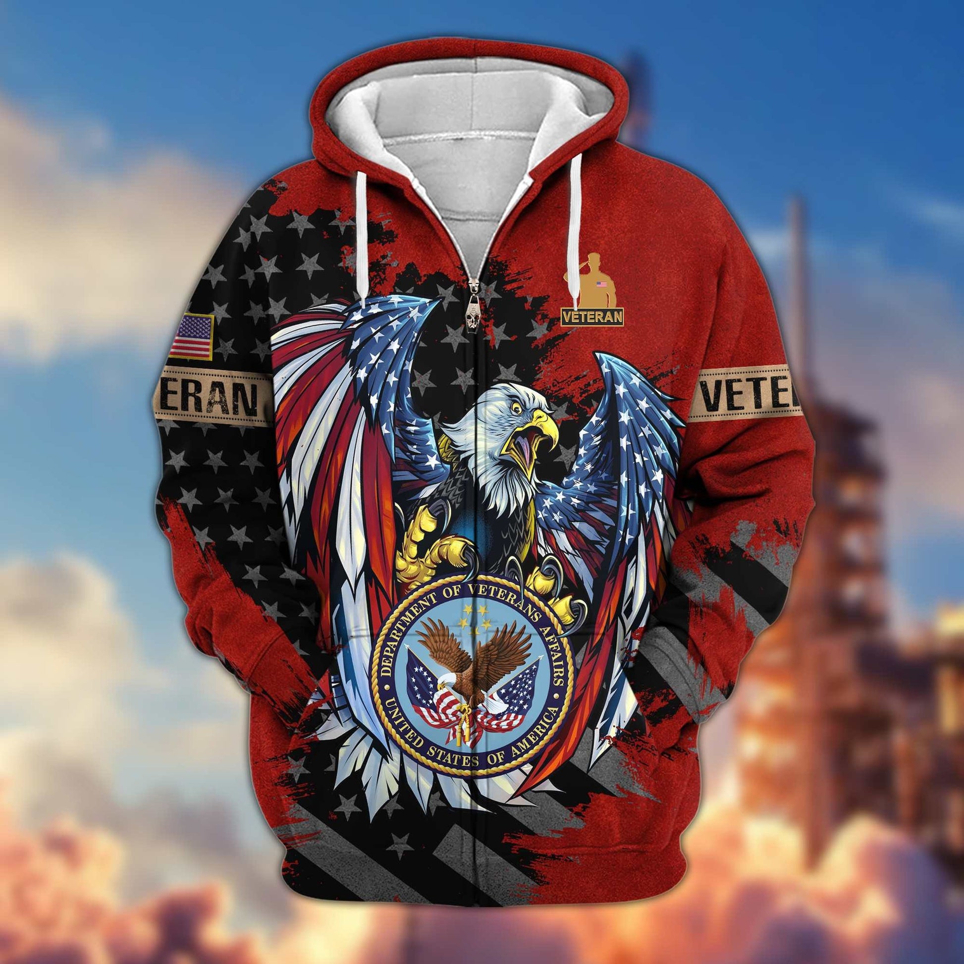 Premium US Veterans Zip Hoodie HG190913, Gifts For Veterans Day, easychoo.com