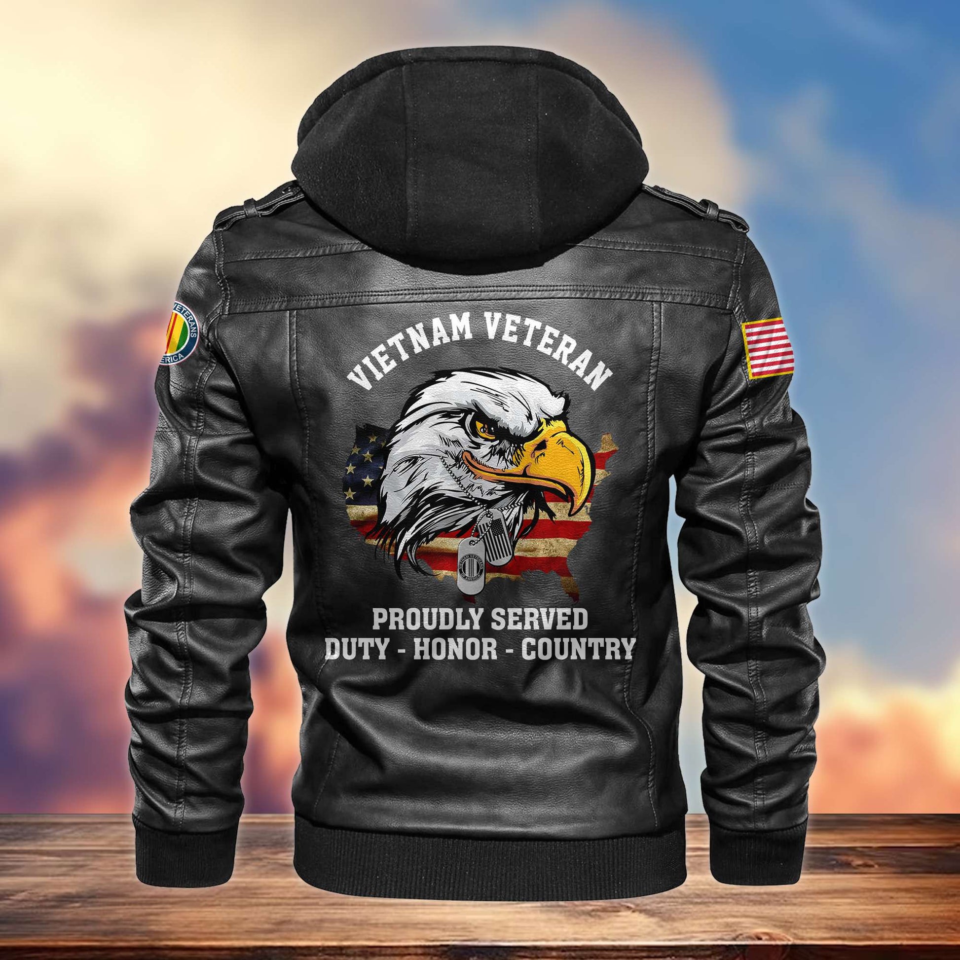 Premium US Veterans Leather Jacket hu300913, Gifts For US Veterans, Gifts For Veterans Day