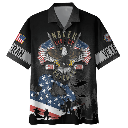 Never Give Up Veteran - US Veteran, Gifts for Veterans, Veterans Day
