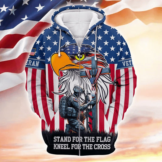 Stand For The Flag - Kneel For The Cross - US Veteran, Gifts for Veterans, Veterans Day