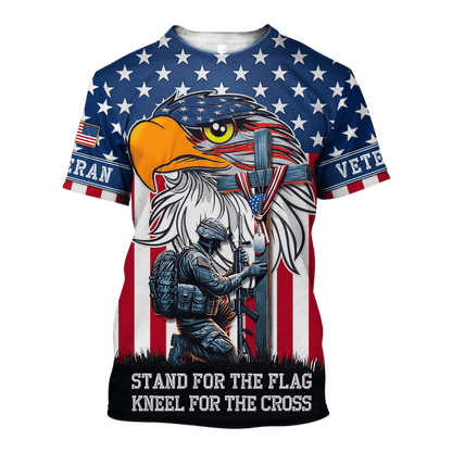 Stand For The Flag - Kneel For The Cross - US Veteran, Gifts for Veterans, Veterans Day