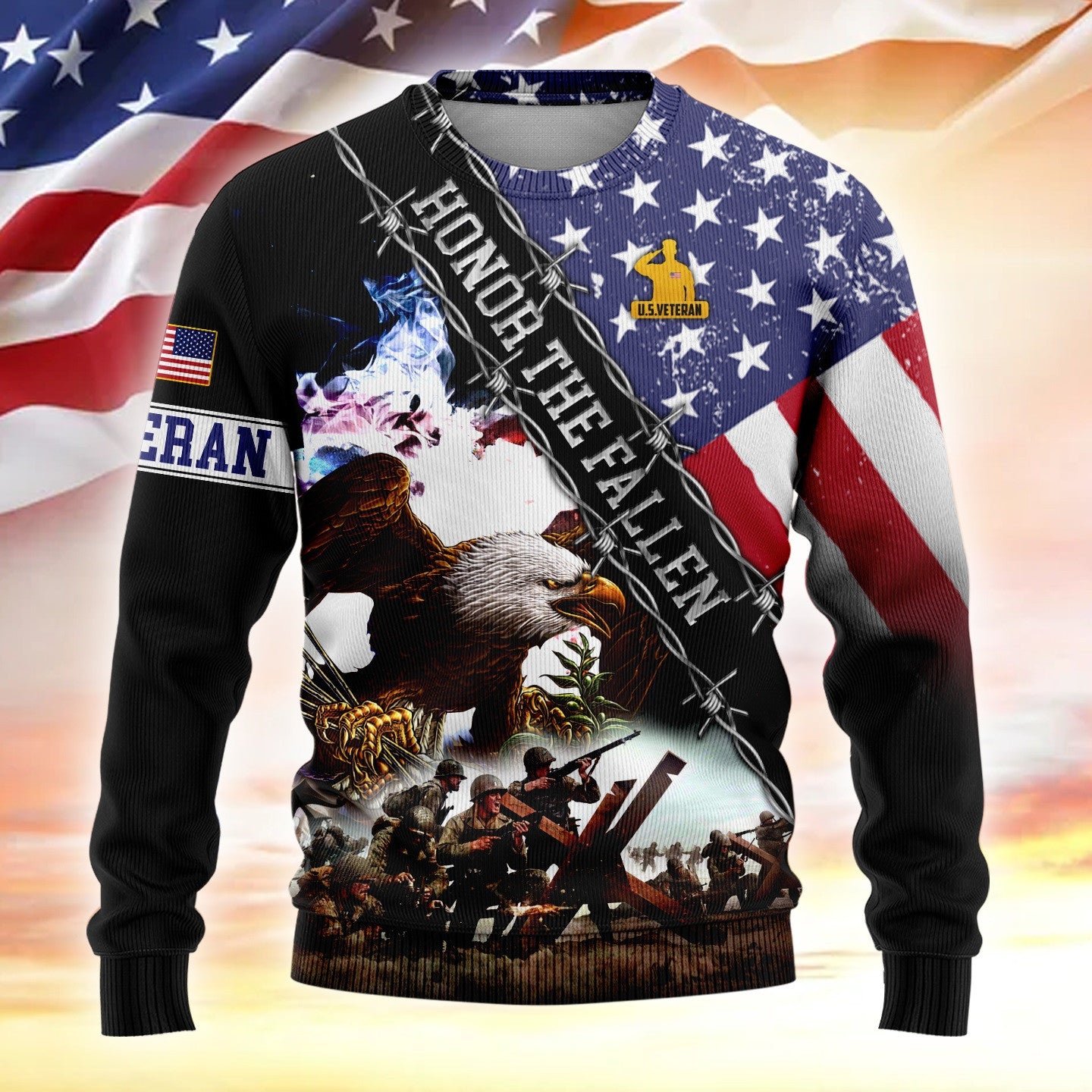Ugly Sweater - Honor The Fallen - Best Gifts For Veterans, Veterans Day, easychoo.com