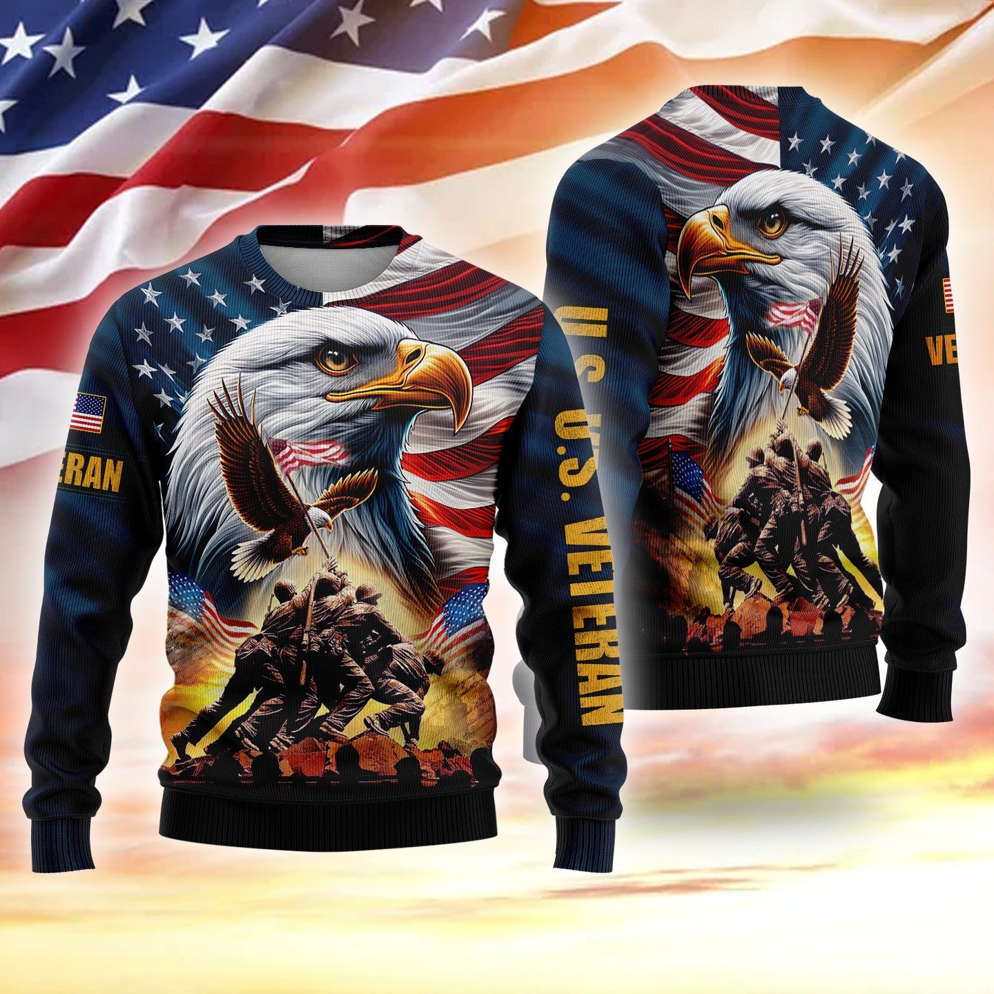 Ugly Sweater - America Remember - Honor - Respect - Best Gifts For Veterans, Veterans Day, easychoo.com