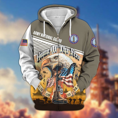 Premium US Veterans Zip Hoodie HC151001, Home Of The Free Because Of The Brave, Gifts For US Veterans, easychoo.com