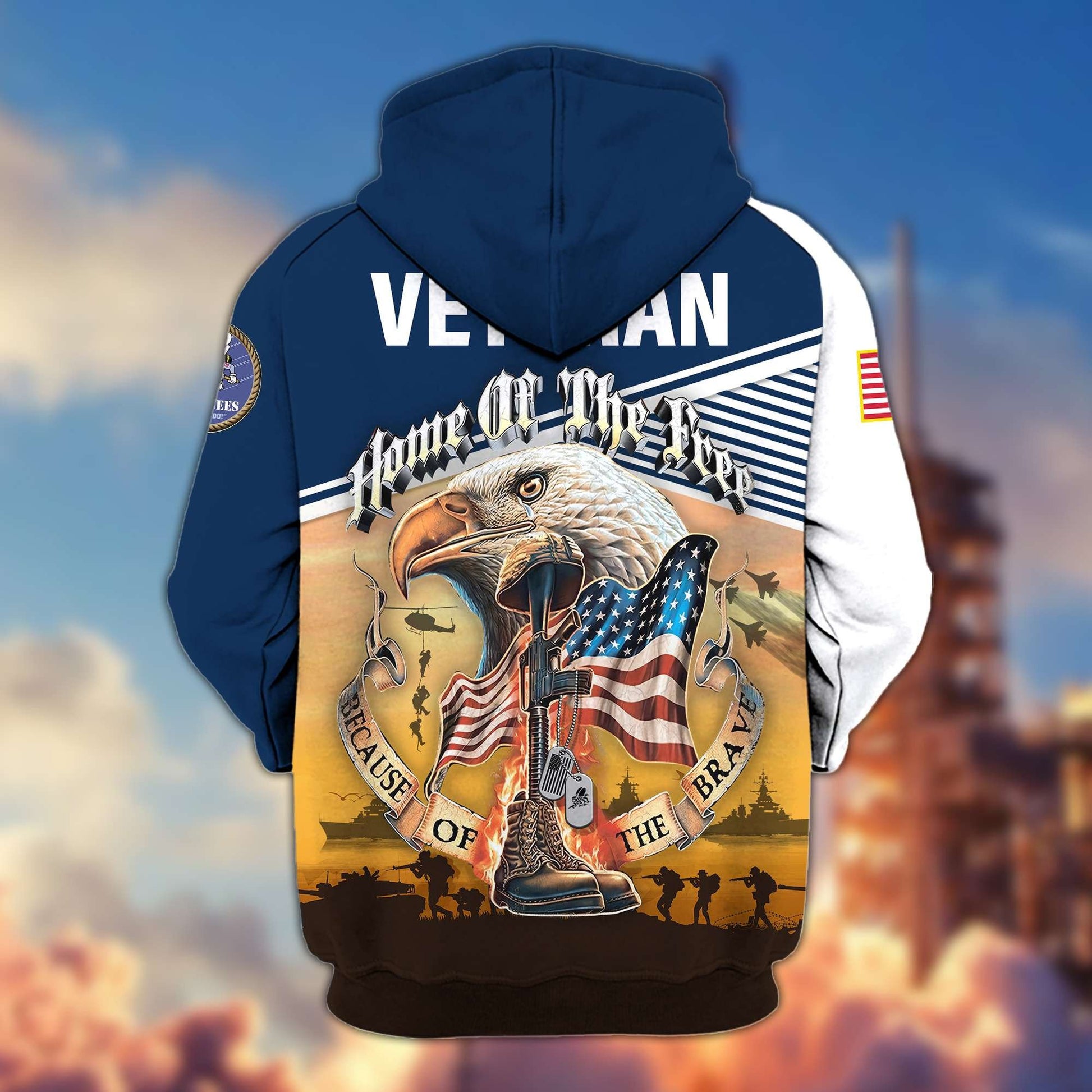 Premium US Veterans Zip Hoodie HC151001, Home Of The Free Because Of The Brave, Gifts For US Veterans, easychoo.com